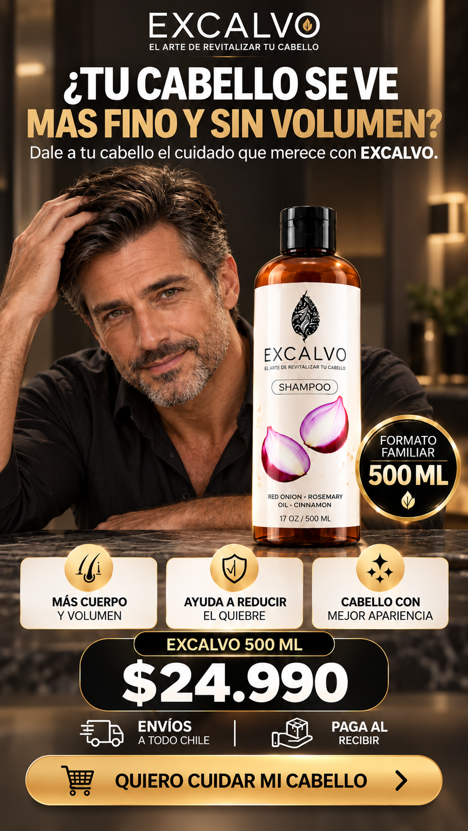 Excalvo Shampoo Clínico para el Crecimiento del Cabello