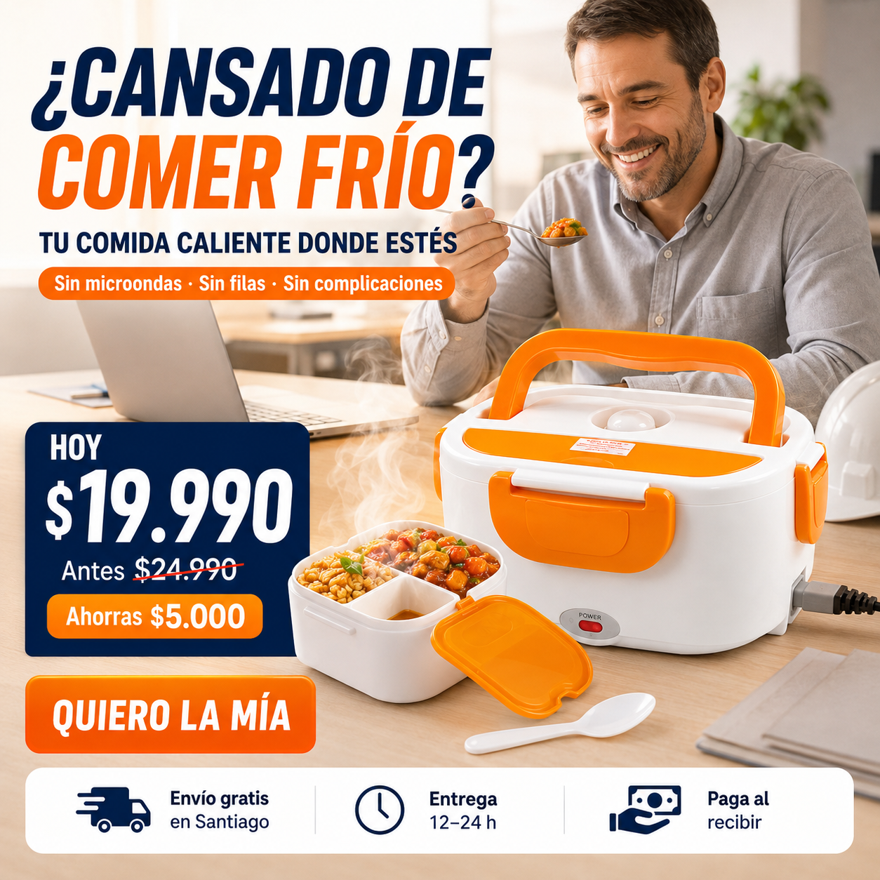 Lonchera Eléctrica Portátil · Nunca Más Comida Fría