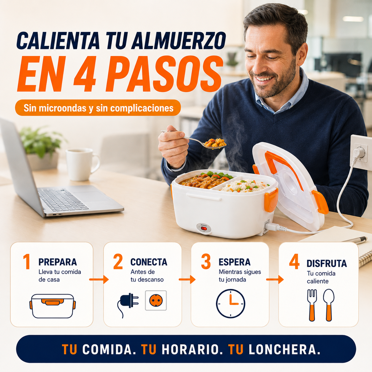 Lonchera Eléctrica Portátil · Nunca Más Comida Fría