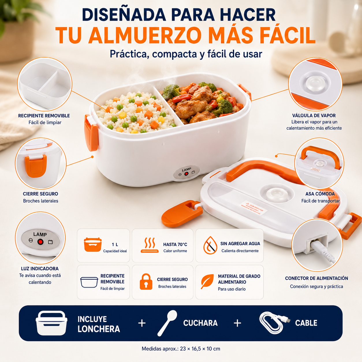 Lonchera Eléctrica Portátil · Nunca Más Comida Fría