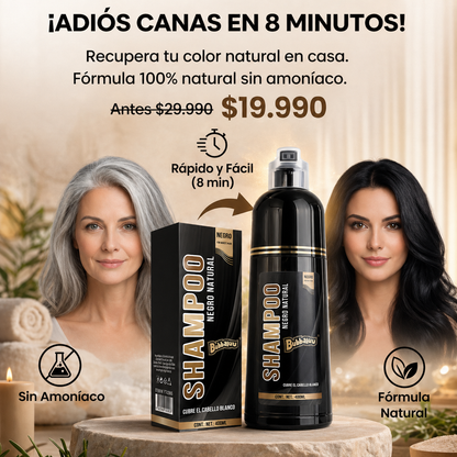 Rejuvenece tu cabello al instante Shampoo cubridor de cana.