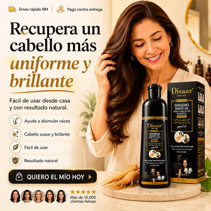 Shampoo Disaar® – Fórmula 100% Natural que Cubre las Canas al Instante
