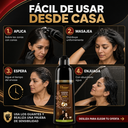Shampoo Disaar® – Fórmula 100% Natural que Cubre las Canas al Instante