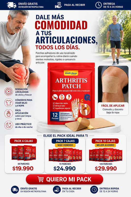 Parches de Alivio Articular para Rodillas, Manos y Tobillos
