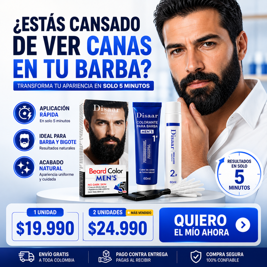 Beard Color - Cubre las Canas de tu Barba y Cejas de Forma Rápida y Natural