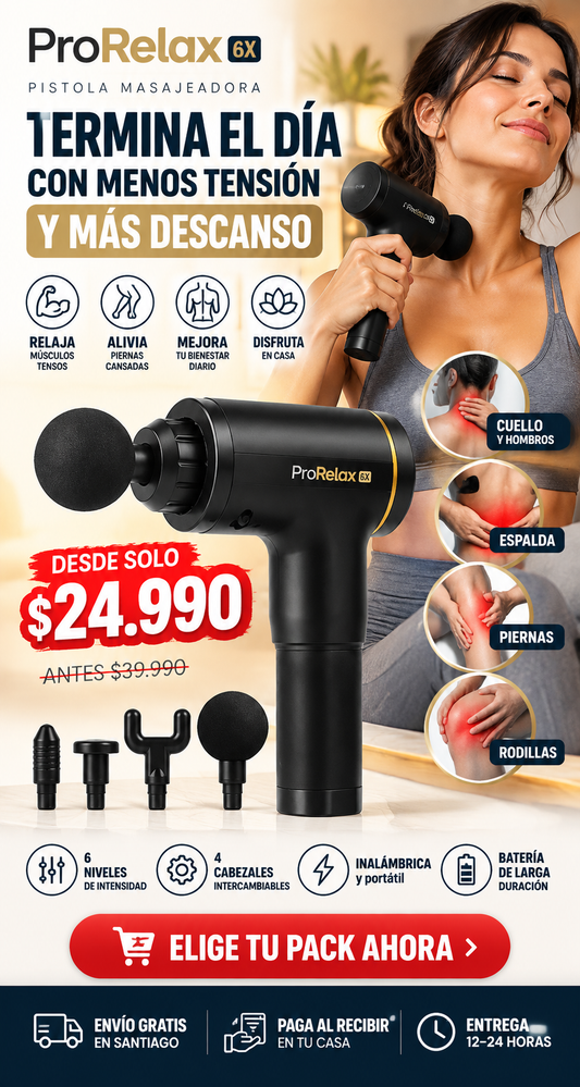 ProRelax™ – Pistola Masajeadora de Recuperación Muscular